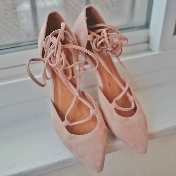 Free People Blush Lace-Up Heels - Picture 3 of 8